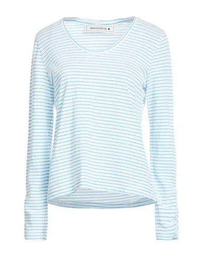 Shirtaporter Woman T-shirt Azure Size Xl Cotton, Elastane In Blue