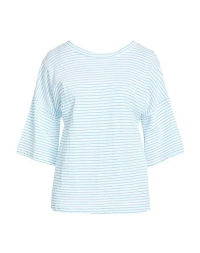 Shirtaporter Woman T-shirt Azure Size Xl Cotton, Polyester In Blue