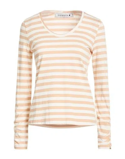 Shirtaporter Woman T-shirt Beige Size Xl Cotton, Polyester In Neutral