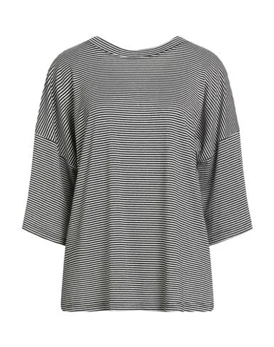 Shirtaporter Woman T-shirt Black Size L Viscose, Polyester, Elastane