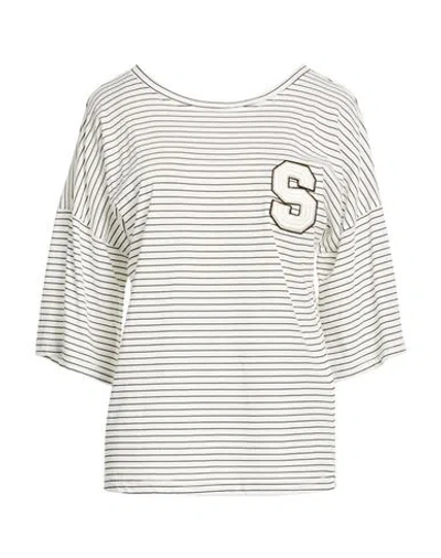 Shirtaporter Woman T-shirt Black Size S Cotton, Polyester In White