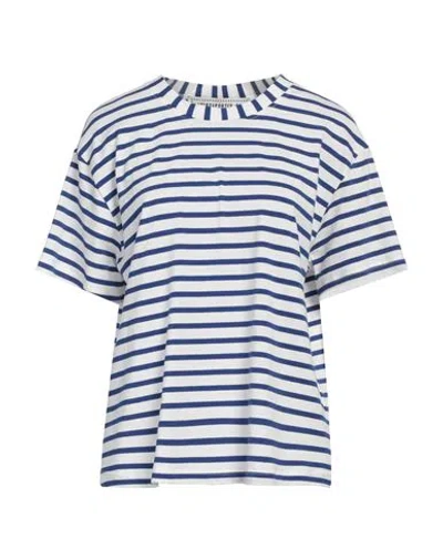 Shirtaporter Woman T-shirt Blue Size 8 Cotton, Elastane