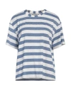 Shirtaporter Woman T-shirt Blue Size 10 Viscose, Lurex, Elastane