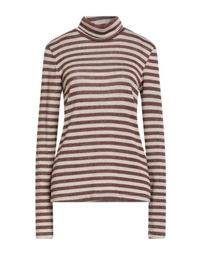 Shirtaporter Woman T-shirt Burgundy Size L Viscose, Polyester, Lurex In Red