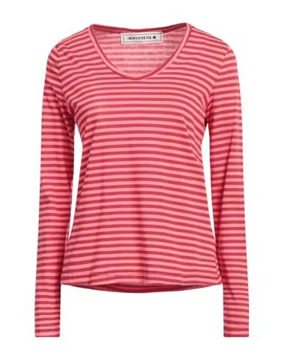 Shirtaporter Woman T-shirt Coral Size 10 Cotton, Elastane In Red