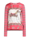 Shirtaporter Woman T-shirt Coral Size L Cotton, Silk