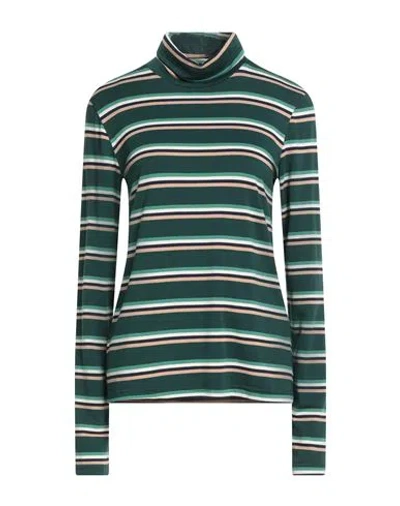 Shirtaporter Woman T-shirt Dark Green Size L Viscose, Polyester, Elastane