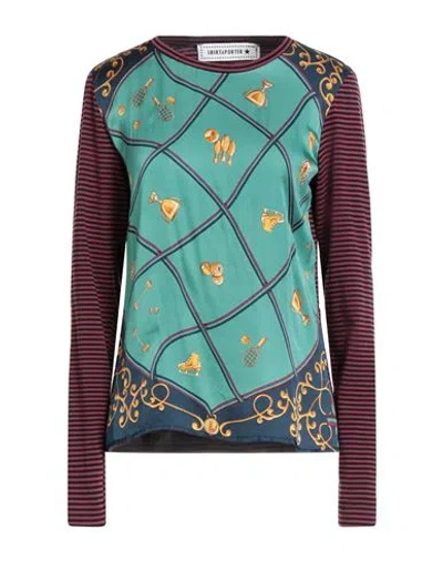 Shirtaporter Woman T-shirt Emerald Green Size L Cotton, Viscose