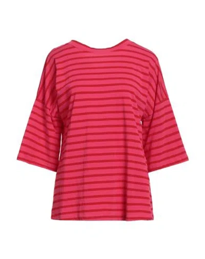 Shirtaporter Woman T-shirt Fuchsia Size L Viscose, Polyester, Elastane
