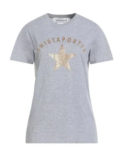 Shirtaporter Woman T-shirt Grey Size S Cotton In Gray
