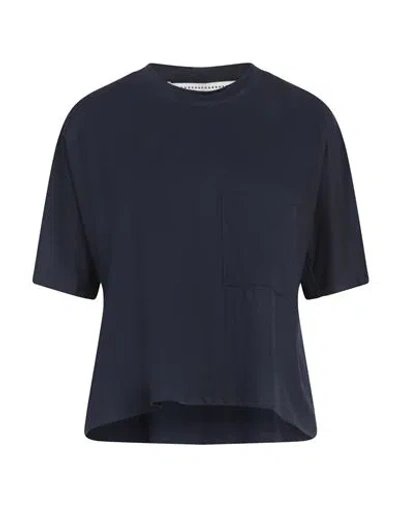 Shirtaporter Woman T-shirt Midnight Blue Size L Viscose, Nylon, Elastane