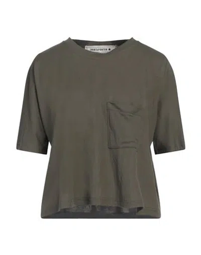 Shirtaporter Woman T-shirt Military Green Size M Viscose, Nylon, Elastane