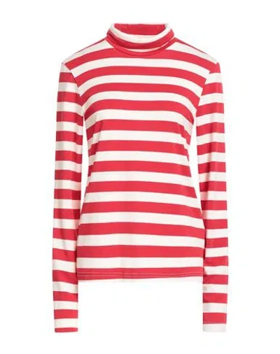 Shirtaporter Woman T-shirt Red Size L Viscose, Polyester, Elastane