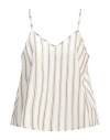 Shirtaporter Woman Top Beige Size 10 Cotton, Viscose, Lurex