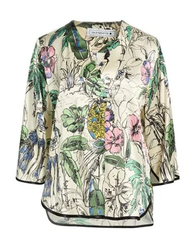Shirtaporter Woman Top Beige Size 10 Silk, Elastane In Neutral