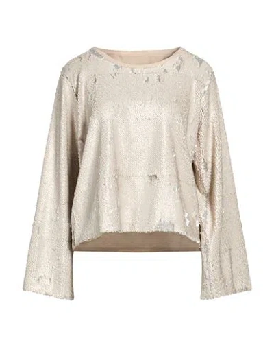 Shirtaporter Woman Top Beige Size 12 Polyester In Neutral