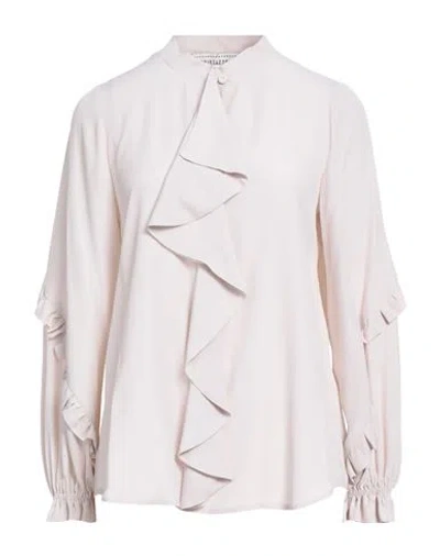 Shirtaporter Woman Top Beige Size 14 Acetate, Silk