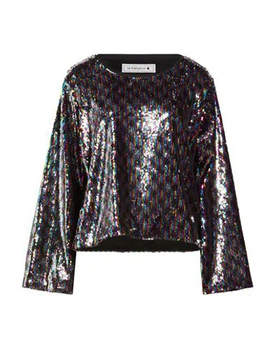 Shirtaporter Woman Top Black Size 10 Polyester