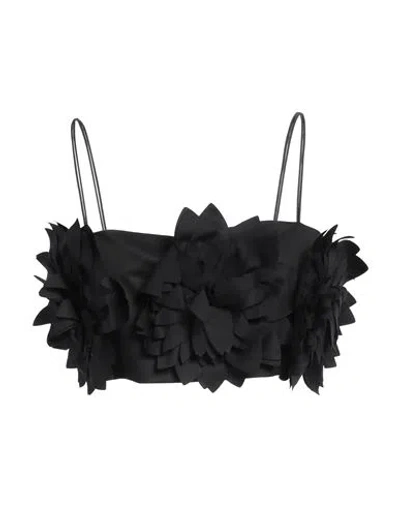 Shirtaporter Woman Top Black Size 8 Cotton