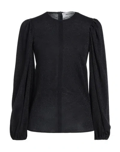 Shirtaporter Woman Top Black Size 8 Viscose, Polyester, Elastane