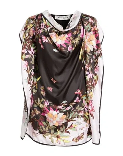 Shirtaporter Woman Top Black Size Xl Silk, Cotton, Elastane