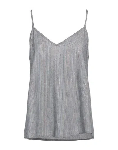 Shirtaporter Woman Top Blue Size 8 Viscose, Cotton, Polyester, Lurex