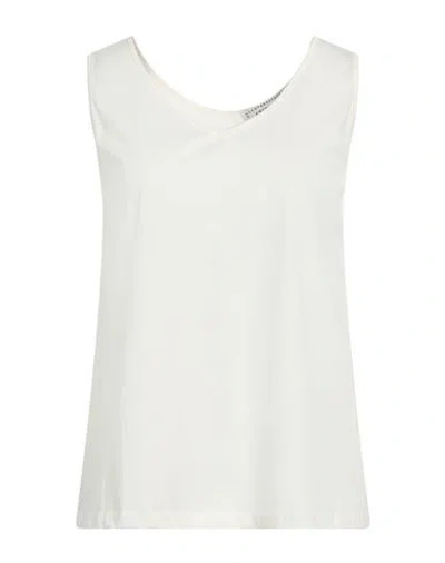 Shirtaporter Woman Top Cream Size 10 Cotton, Elastane In White