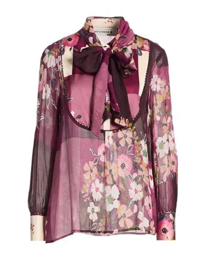 Shirtaporter Woman Top Garnet Size 12 Viscose, Silk In Multi