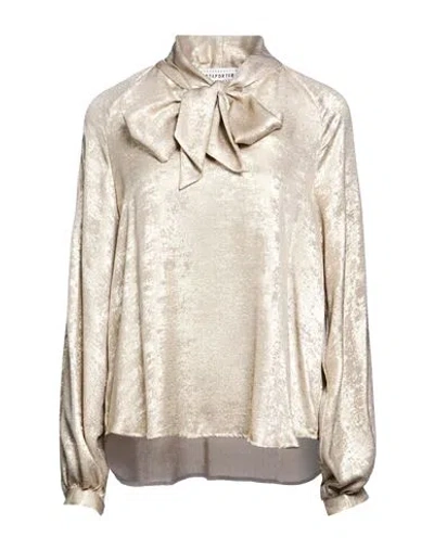 Shirtaporter Woman Top Gold Size 4 Polyester In Brown
