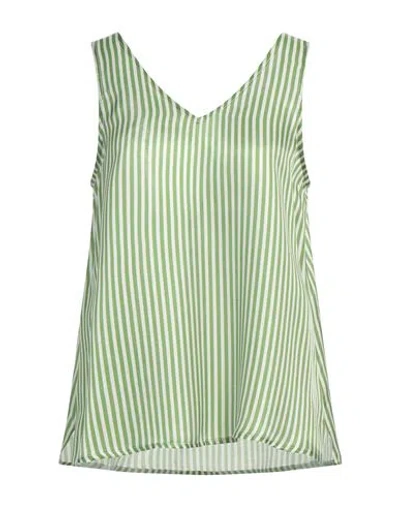 Shirtaporter Woman Top Green Size 12 Viscose, Silk