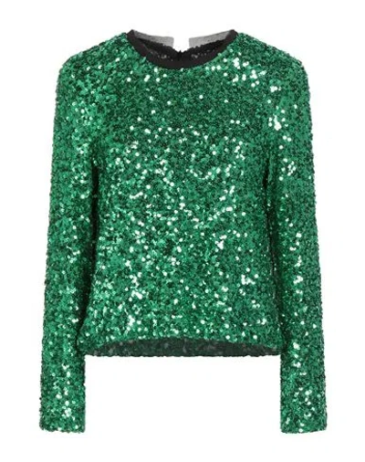 Shirtaporter Woman Top Green Size 8 Polyester, Elastane