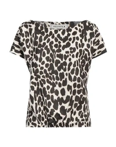 Shirtaporter Woman Top Ivory Size 8 Linen In White
