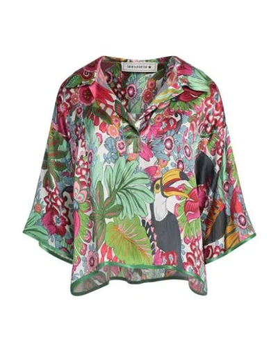 Shirtaporter Woman Top Light Green Size 10 Silk, Elastane