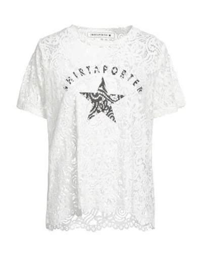 Shirtaporter Woman Top Off White Size 4 Cotton, Viscose, Polyamide