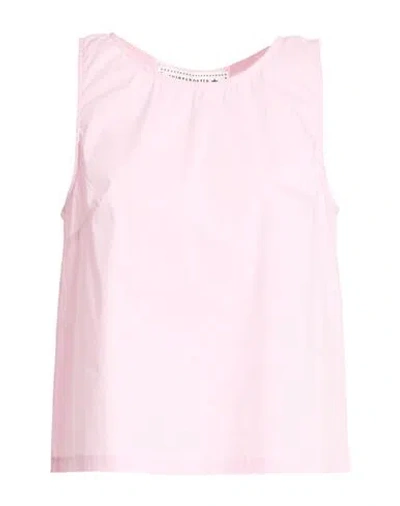 Shirtaporter Woman Top Pink Size 4 Cotton, Polyamide, Elastane