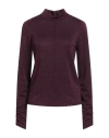Shirtaporter Woman Top Purple Size 6 Viscose, Polyester, Elastane In Animal Print