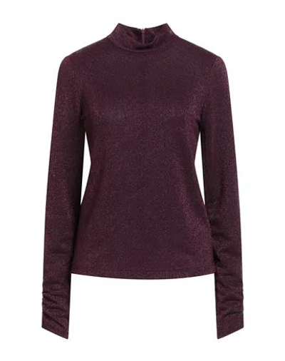 Shirtaporter Woman Top Purple Size 6 Viscose, Polyester, Elastane In Animal Print