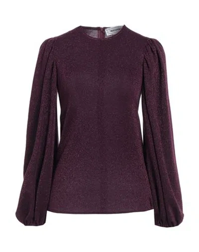 Shirtaporter Woman Top Purple Size 8 Viscose, Polyester, Elastane