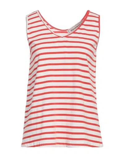 Shirtaporter Woman Top Red Size 10 Cotton, Elastane