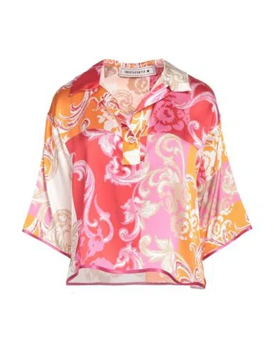 Shirtaporter Woman Top Red Size 10 Silk, Elastane