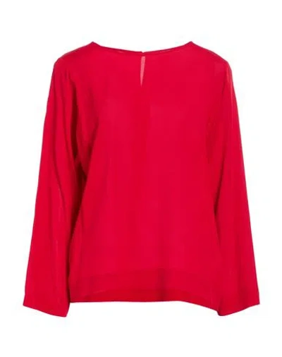 Shirtaporter Woman Top Red Size 12 Acrylic, Silk