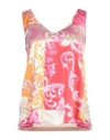 Shirtaporter Woman Top Red Size 14 Silk, Elastane, Cotton In Red