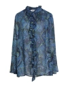 Shirtaporter Woman Top Slate Blue Size 10 Viscose In Blue