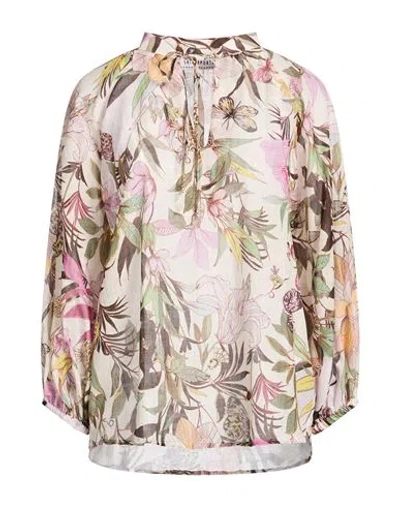 Shirtaporter Woman Top White Size 10 Cotton, Silk