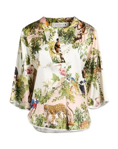 Shirtaporter Woman Top White Size 10 Silk, Elastane