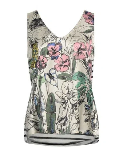 Shirtaporter Woman Top White Size 10 Silk, Elastane, Cotton