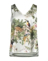 Shirtaporter Woman Top White Size 10 Silk, Elastane, Cotton In White