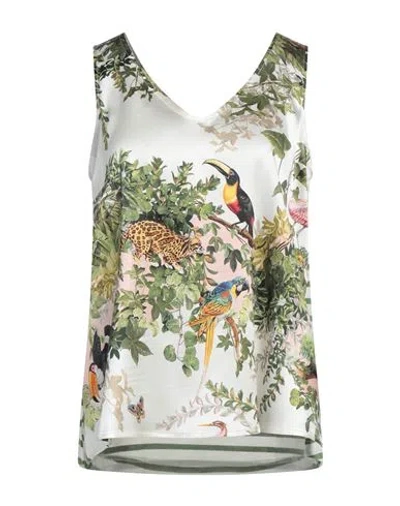 Shirtaporter Woman Top White Size 10 Silk, Elastane, Cotton