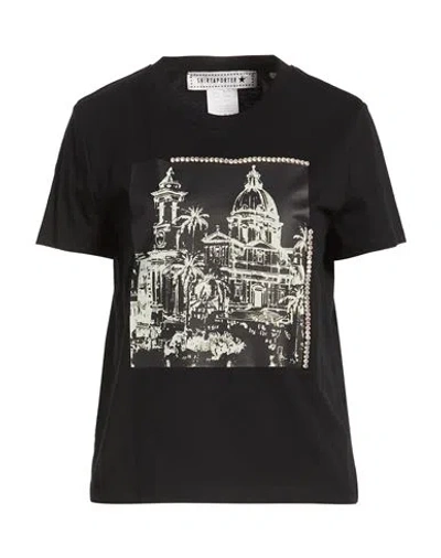 Shirtaporter Woman T-shirt Black Size L Cotton