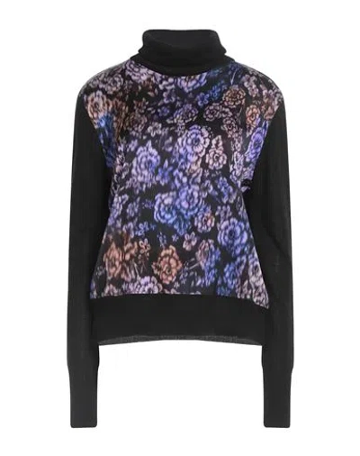 Shirtaporter Woman Turtleneck Black Size 6 Wool, Viscose, Polyamide, Cashmere, Elastane